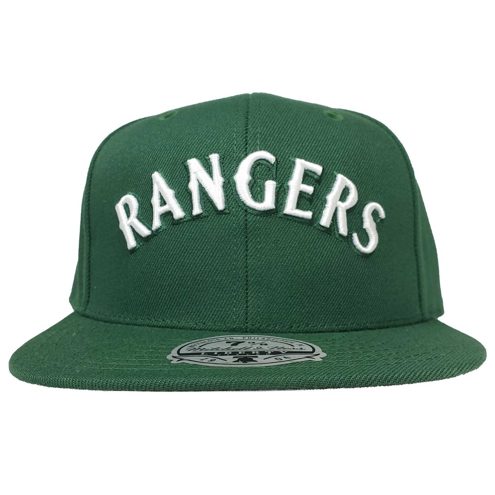 Texas Rangers Mitchell & Ness MLB Fitted 7 3/8 Flatbill Cap Hat 3D Art Green NWT